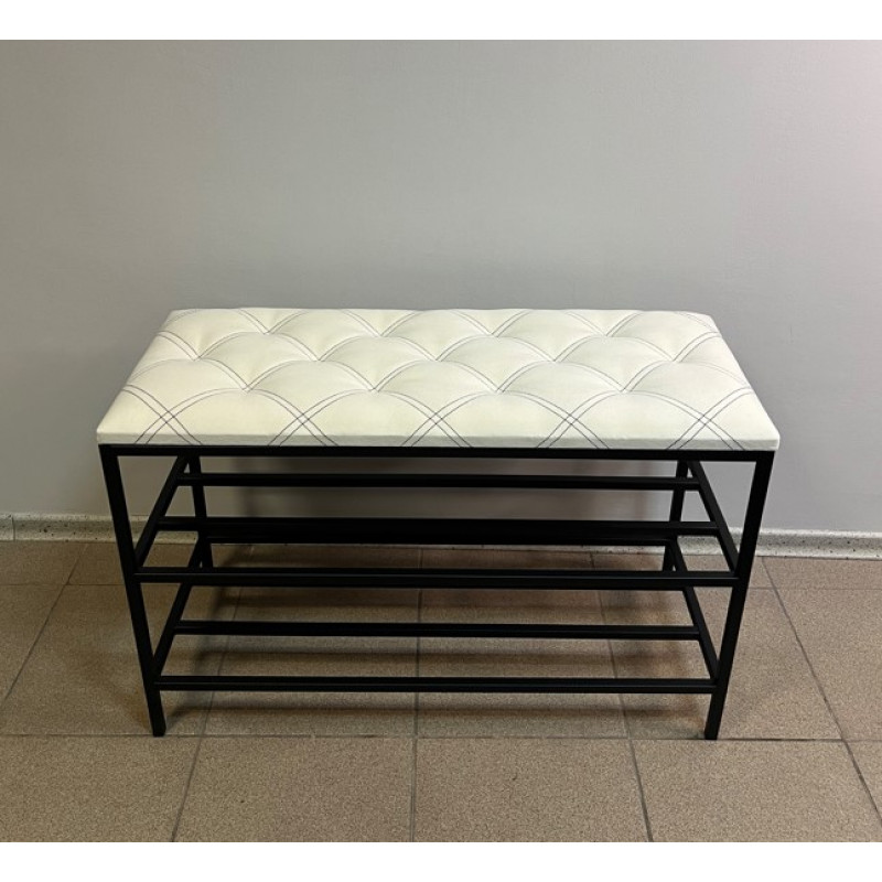 Банкетка для взуття  у білому кольорі №1