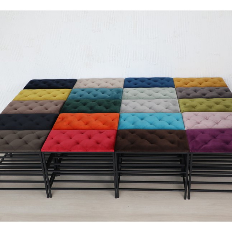 Банкетка для взуття  у білому кольорі №1-2