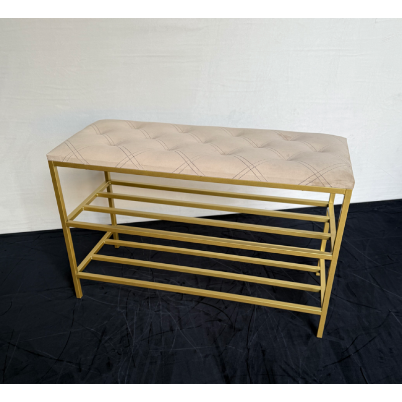 Банкетка в золотому каркасі 60см – стиль і комфорт у вашій оселі!№24-2