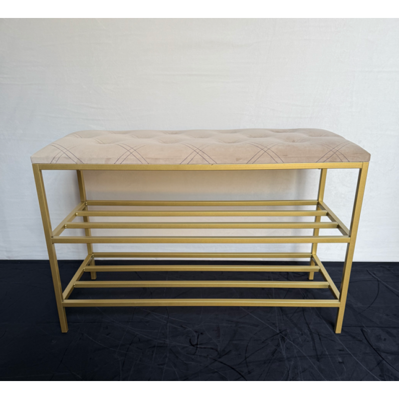 Банкетка в золотому каркасі 60см – стиль і комфорт у вашій оселі!№24-1