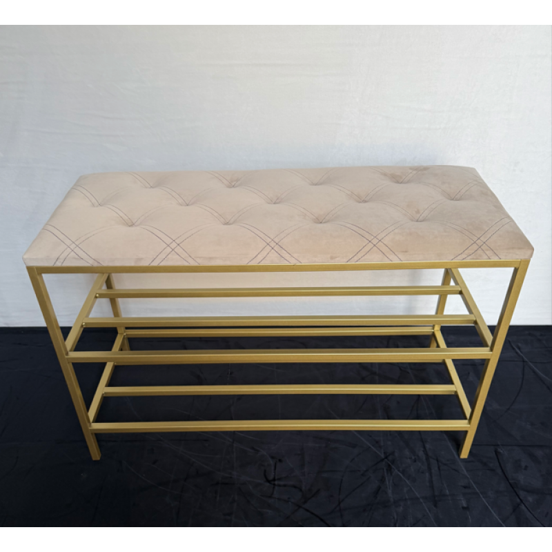 Банкетка в золотому каркасі 60см – стиль і комфорт у вашій оселі!№24