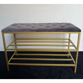 Банкетка для взуття в золотому каркасі 60см – в наявності! №27