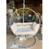 Підвісне крісло-кокон бронзового кольору — стильний відпочинок для дому, тераси та саду