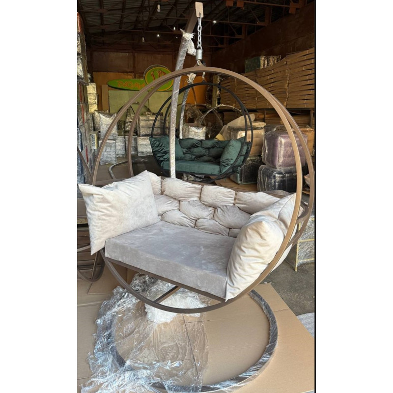 Підвісне крісло-кокон бронзового кольору — стильний відпочинок для дому, тераси та саду-1