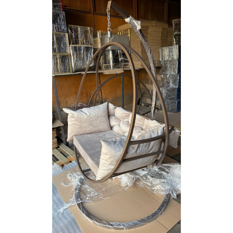 Підвісне крісло-кокон бронзового кольору — стильний відпочинок для дому, тераси та саду-2