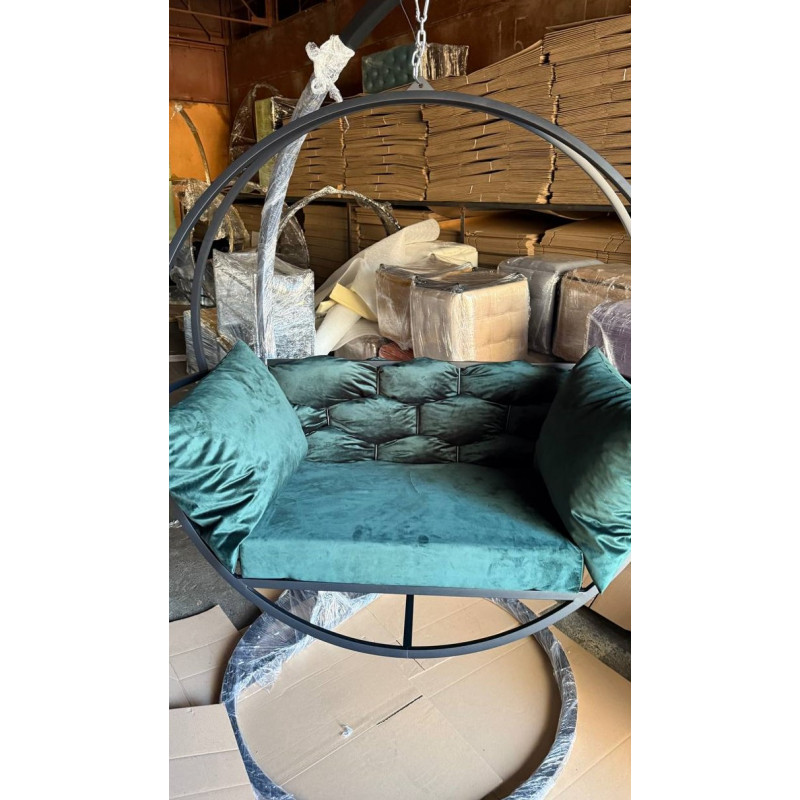 Підвісне крісло-кокон у чорному кольорі — елегантність і комфорт у будь-якому інтер’єрі та екстер’єрі-1