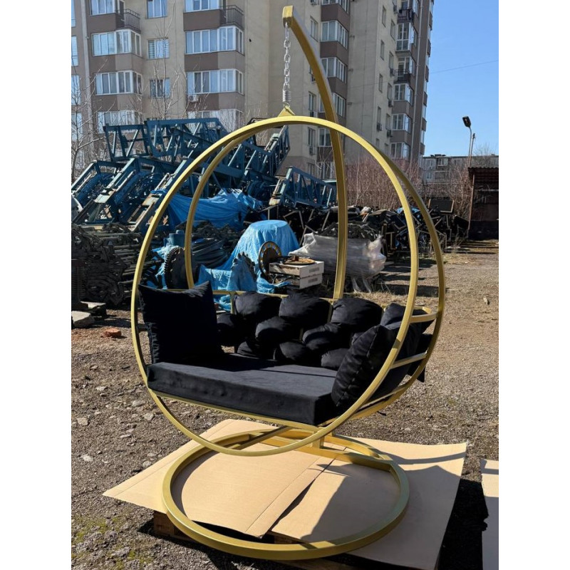 Підвісне крісло-кокон бронзового кольору — стильний відпочинок для дому, тераси та саду-4