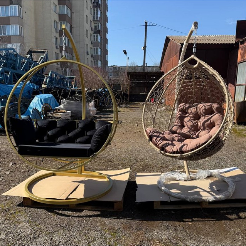 Підвісне крісло-кокон бронзового кольору — стильний відпочинок для дому, тераси та саду-5
